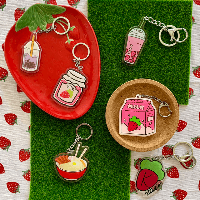 Strawberry MILK keychain