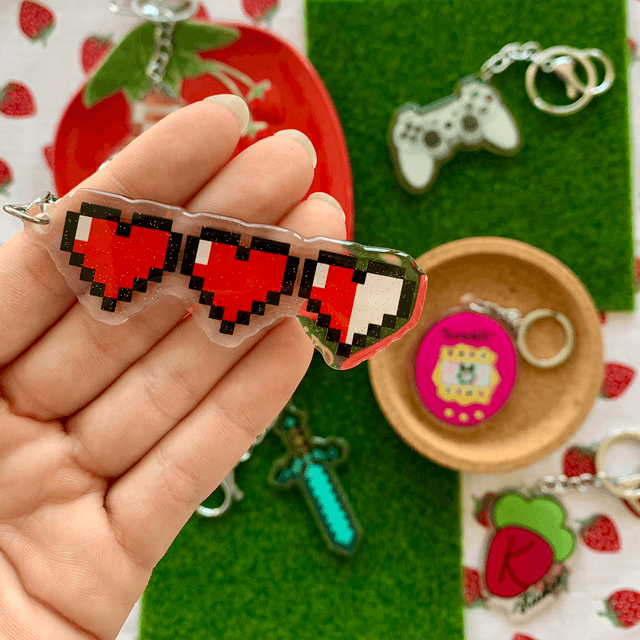 MINECRAFT keychain - Hearts