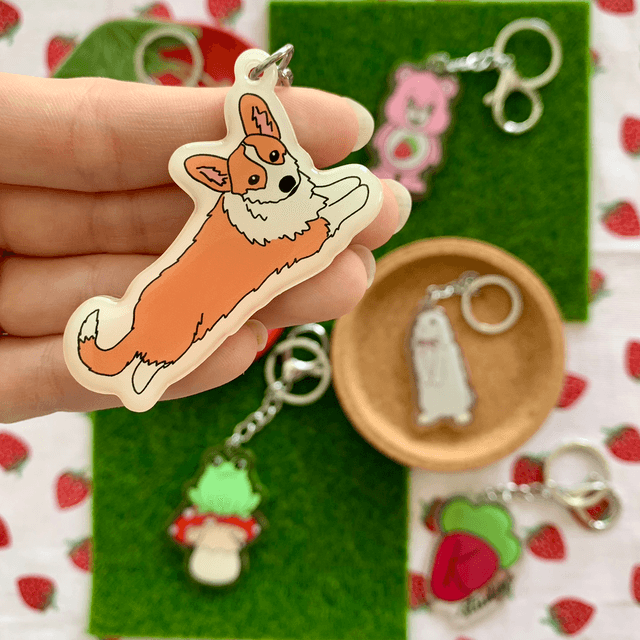 CORGI keychain - Toby Baguette