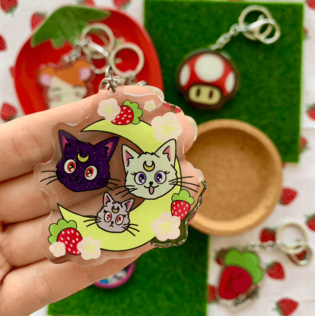 SAILOR MOON cats keychain