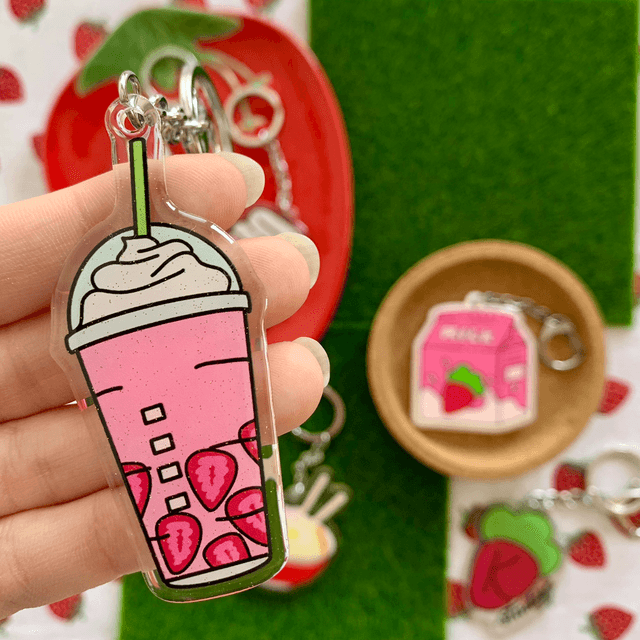Strawberry FRAPPUCCINO keychain