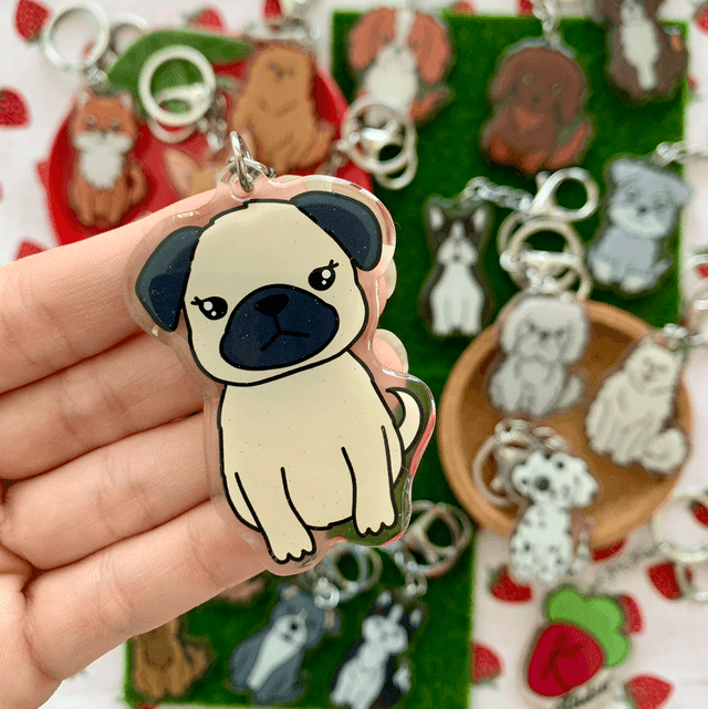 DOG keychain - Pug