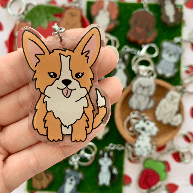 DOG keychain - Corgi
