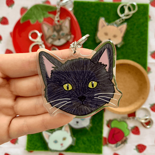 CAT keychain - Black