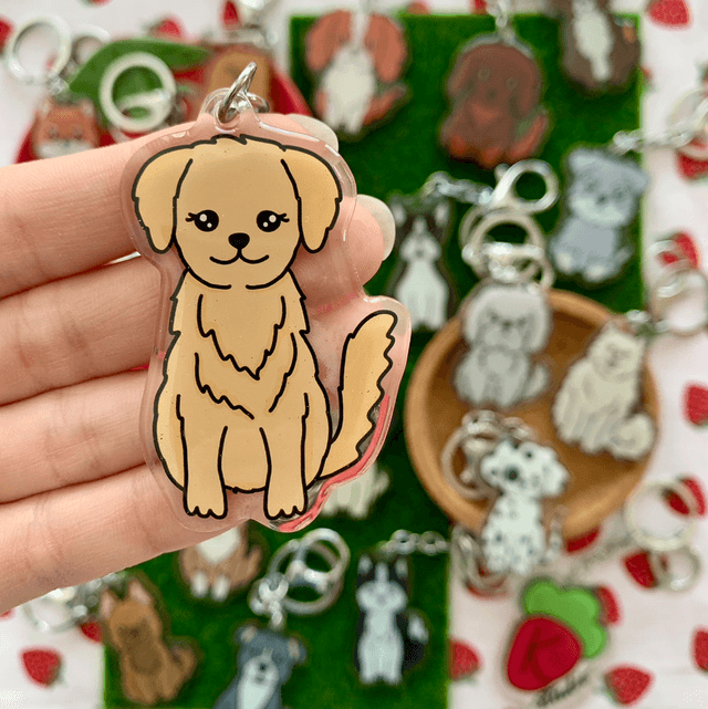 DOG keychain - Golden retriever