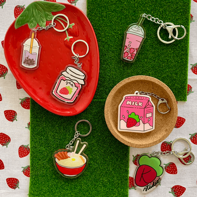 Strawberry JAM keychain