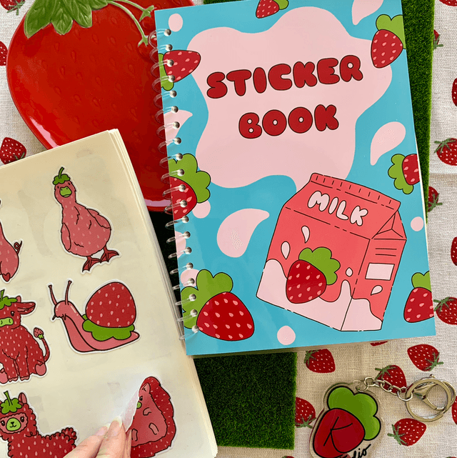 STICKER BOOK - Strawberry milk