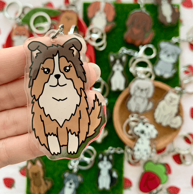 DOG keychain - Rough Collie
