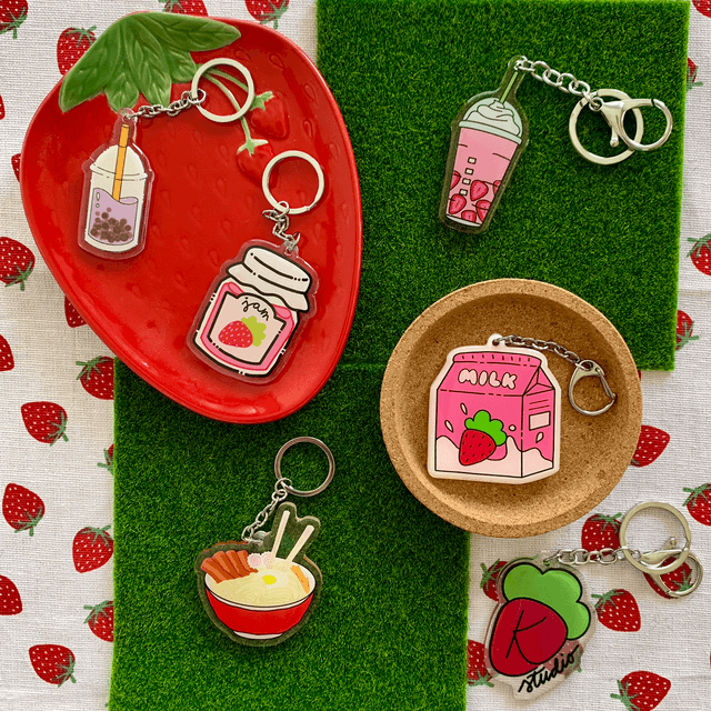 Strawberry FRAPPUCCINO keychain